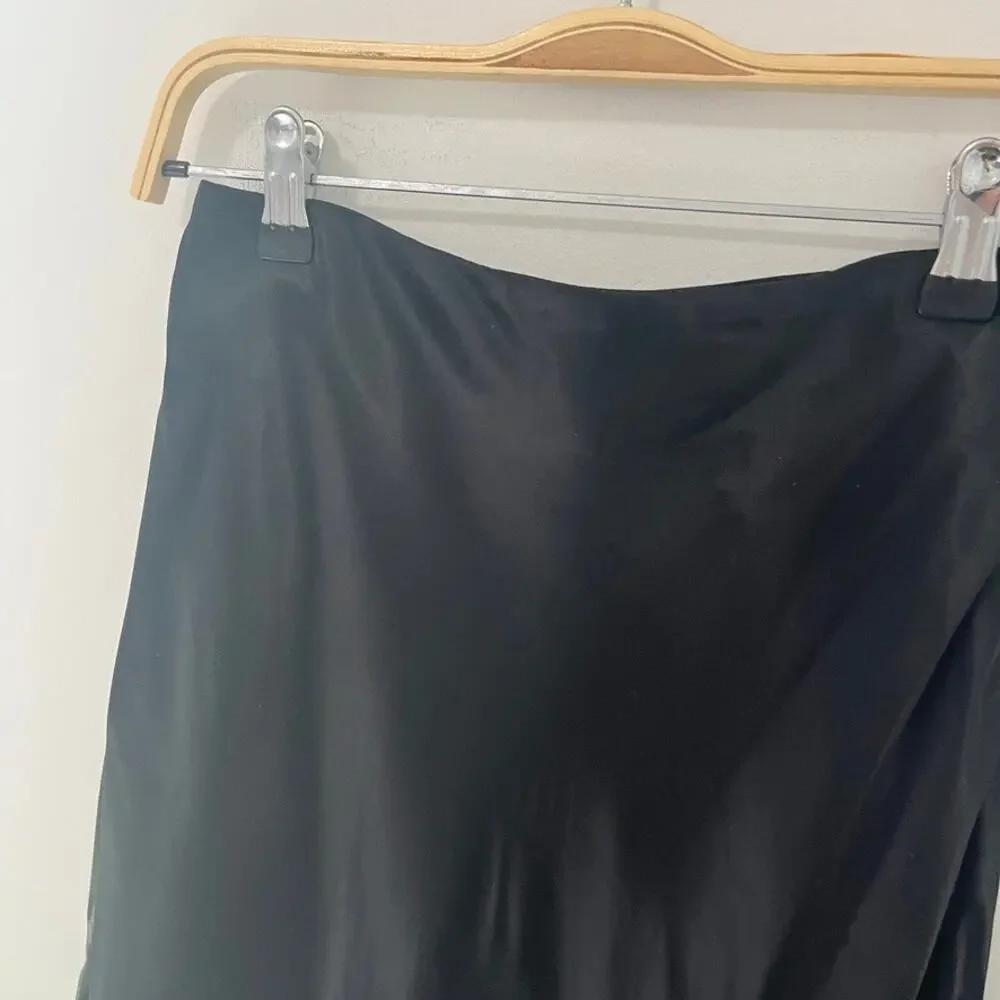 The Limited Black Silky Feel Midi Skirt Size 0